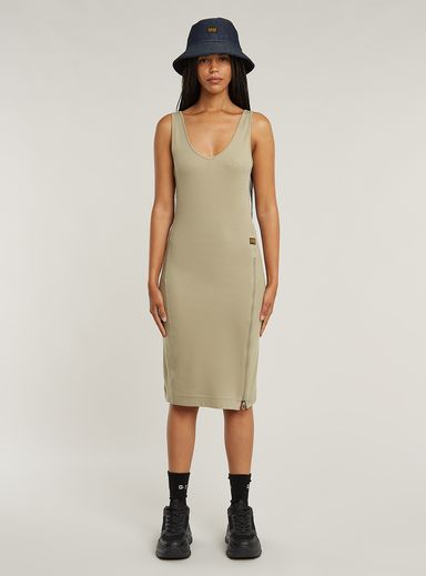 Vestido asimétrico con cremallera